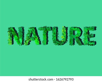 Nature text background green plants