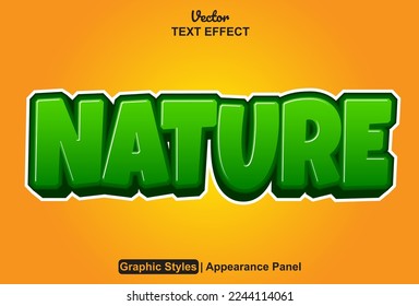 efecto de texto de naturaleza con estilo gráfico y modificable.