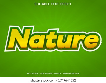 nature text effect template with 3d style and bold font concept use for brand label and logotype sticker