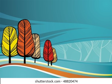 Nature theme background vector