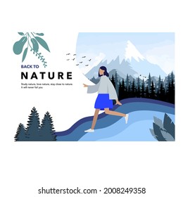 diseño de ilustración de temas de naturaleza para web