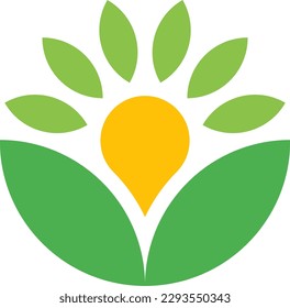 The nature theme logo is in the form of leaves arranged in a circle