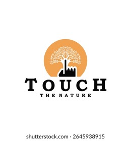 THE NATURE THEME AND TOUCH IDEA LOGO DESIGN VECTOR