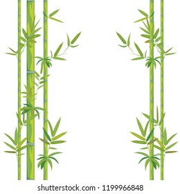 Nature themed background with bamboo stalks illustration.