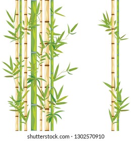 Beautiful Bamboo Pattern Endless Background Seamless Stock Vector 