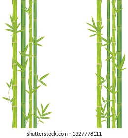 Nature themed background with bamboo stalks illustration.