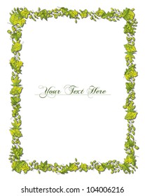 A nature themed border in a rectangular format. Eps10 Vector.
