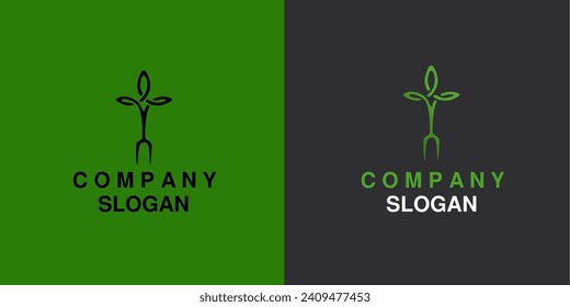Nature Themed restaurant logo. fork and leaf concept logo for your restaurant. easy to edit and customize.
