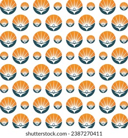 Nature therapy seamless pattern trendy design creative vector background