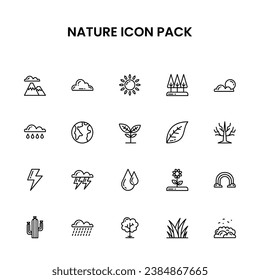Nature Thin Outline icon pack