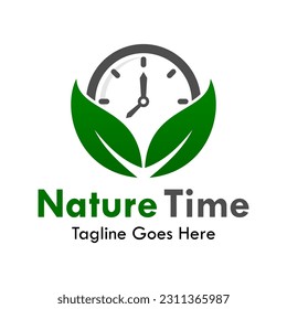 Nature time design logo template illustration