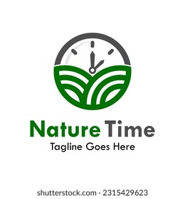 Nature time design logo template illustration