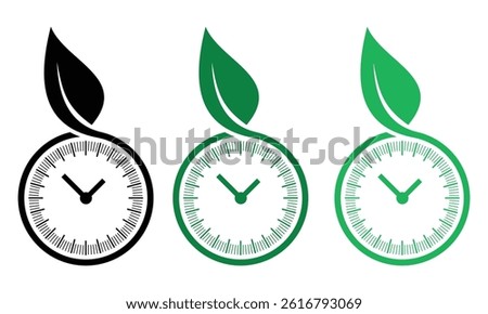 Nature Time Icon Logo Design Element vector template