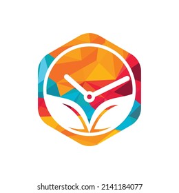 Nature time vector logo design template. Energy time and diet time logo concept.	