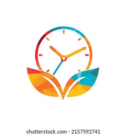 Naturzeit, Vektorgrafik-Design-Vorlage. Das Logo-Konzept für Energiezeit und Diätzeit.