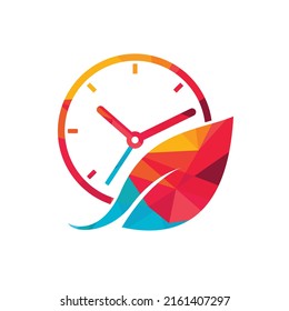 Naturzeit, Vektorgrafik-Design-Vorlage. Das Logo-Konzept für Energiezeit und Diätzeit.