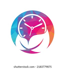 Nature time vector logo design template. Energy time and diet time logo concept.