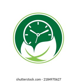 Nature time vector logo design template. Energy time and diet time logo concept.