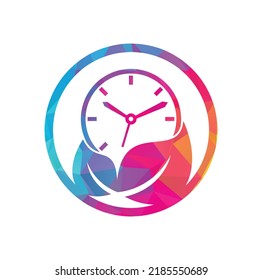 Nature time vector logo design template. Energy time and diet time logo concept.