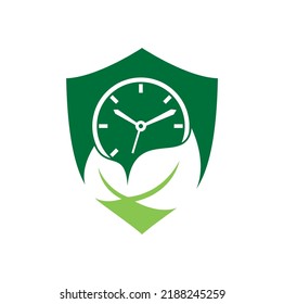 Nature time vector logo design template. Energy time and diet time logo concept.
