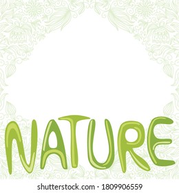 Nature title and decorative background. Vector illustration