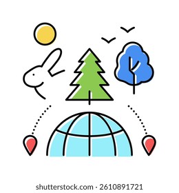 nature tourism color icon vector. nature tourism sign. isolated symbol illustration