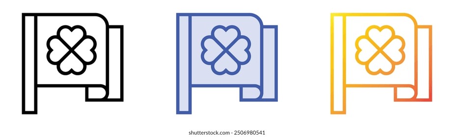 Naturlehrpfad-Symbol. Lineares, blaues Füllungs- und Farbverlauf-Design einzeln auf weißem Hintergrund