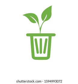 nature trash logo vector illustration. trash design template. recycle trash icon.