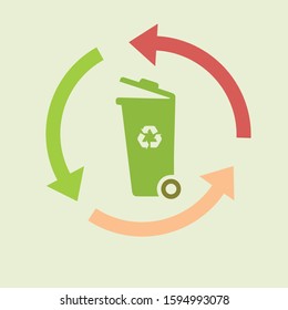 nature trash logo vector illustration. trash design template. recycle trash icon.