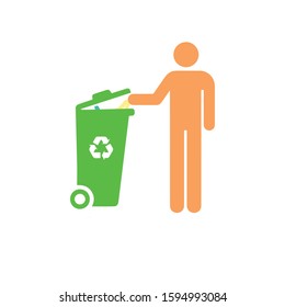 nature trash logo vector illustration. trash design template. recycle trash icon.