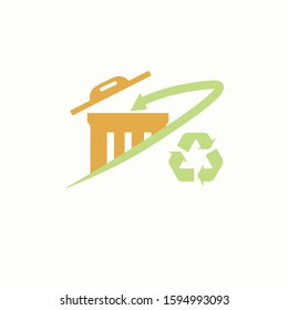 nature trash logo vector illustration. trash design template. recycle trash icon.
