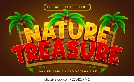 tesoro de naturaleza efecto de texto 3d y efecto de texto editable