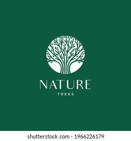 Nature tree abstract elegant logo icon sign symbol design. Vector illustration