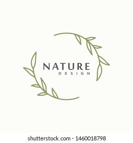 nature tree branch leaf vector icon illustration logo design