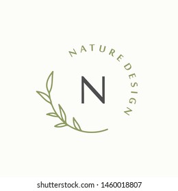 Nature Tree Branch Leaf Vector Icon Illustration Logo Design