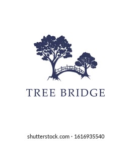 Nature Tree Bridge logo idea, modern and creative logo stock