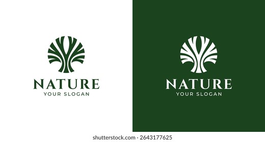 nature tree circle vector logo design