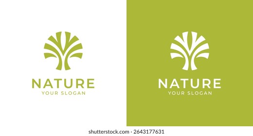 nature tree circle vector logo design