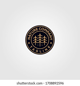 nature tree company pine logo vector emblem illustration design