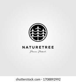 nature tree company pine logo vector emblem illustration design