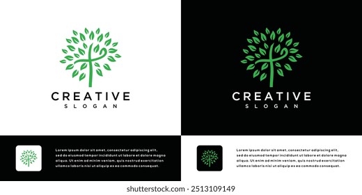 nature tree cross design logo illustration	