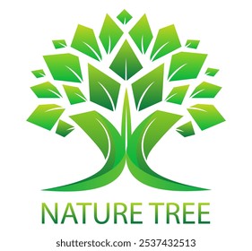 nature tree ecology logo for your business or company vector illustration isolated on white background