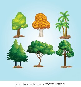 Ilustración vectorial de elemento de árbol de naturaleza