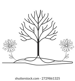 Icono de árbol de Naturaleza y línea ambiental