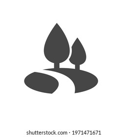 Nature Tree Forest Icon Black and White Vector Graphic