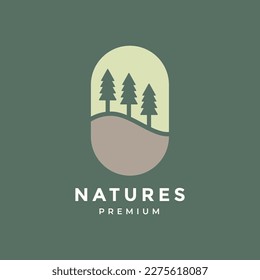 nature tree growth agriculture outdoor beautiful logo design vector illustration