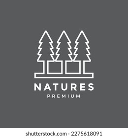 nature tree growth agriculture outdoor beautiful logo design vector illustration