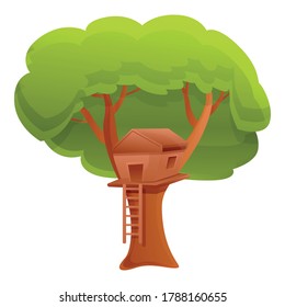 Nature tree house icon. Cartoon of nature tree house vector icon for web design isolated on white background