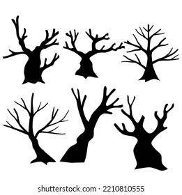 El icono del árbol de la naturaleza. Icono de árbol negro en el bosque. Vector de árbol.