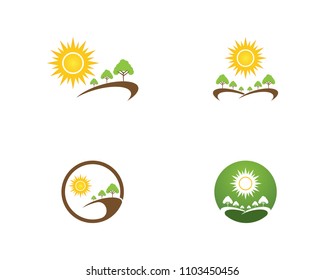 Nature tree icon logo vector template